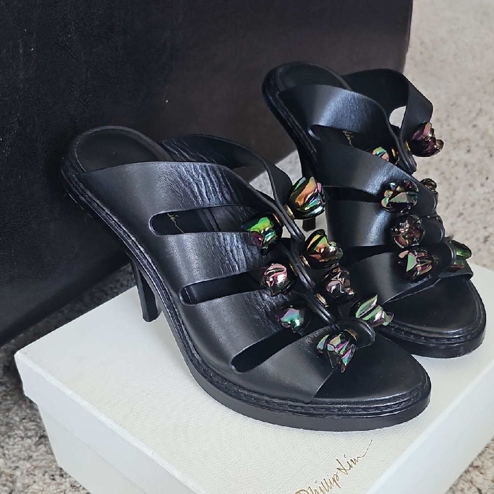 3.1 Philip Lim Cosmic black high heel sandal sz 10 ( EU 40 )